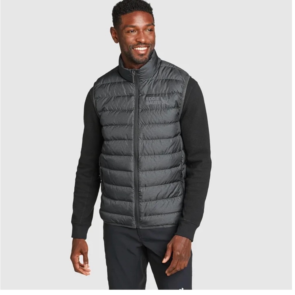 Eddie Bauer Men's Gray Puffer Vest